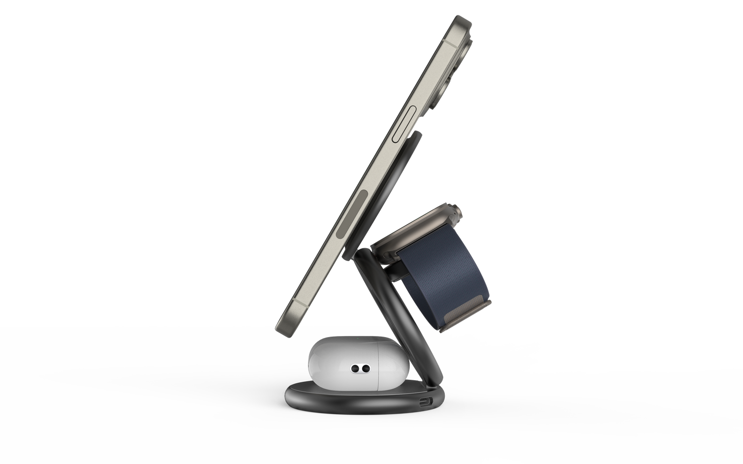 3-in-1 Foldable MagSafe Compatible Wireless Charging Station with Night Light
