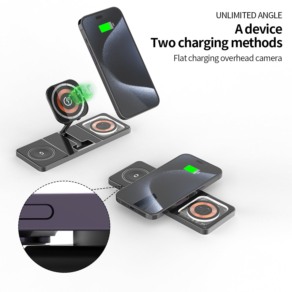 Ultra-Slim Transparent 15W MagSafe Compatible Wireless Charging Station