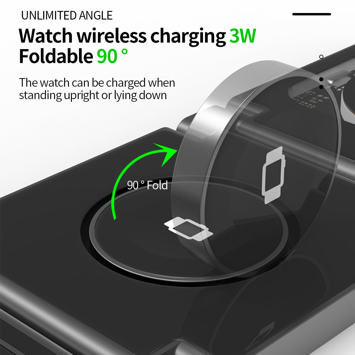 Ultra-Slim Transparent Foldable 15W MagSafe Compatible Wireless Charging Station